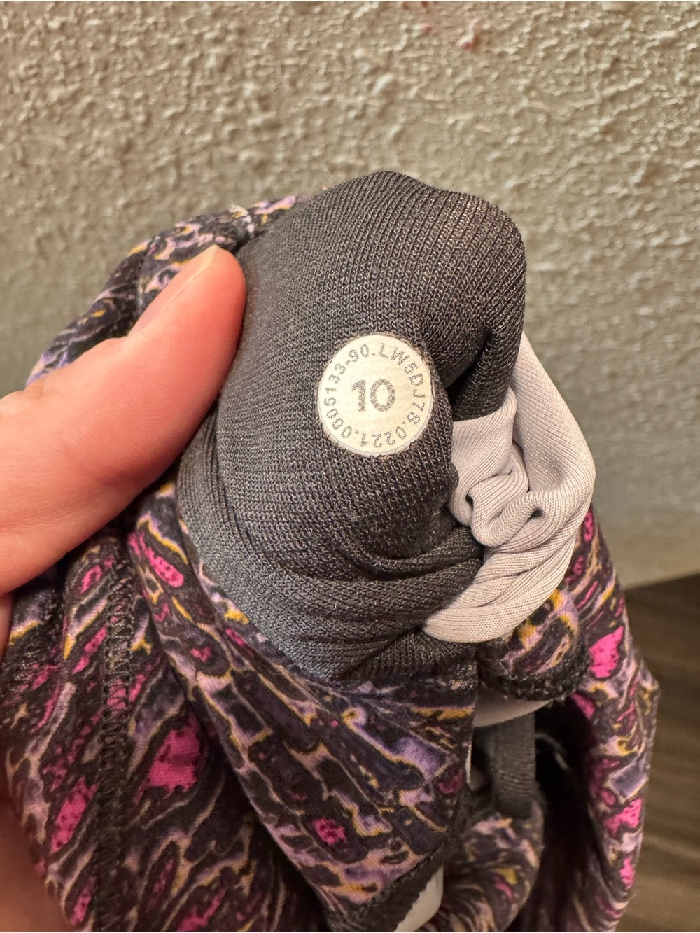 lululemon athletica Gray Leggings with Pink and Purple Print
